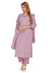 Amchoor Purple Cotton Batik Pattern Kurti Set for Women's