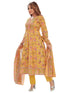 Amchoor Mustard Cotton Floral Print Kurti Set for Women's