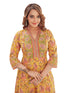 Amchoor Mustard Cotton Floral Print Kurti Set for Women's