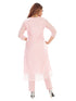 Amchoor Pink Kota Embroidered Print Kurti Set for Women's