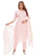 Amchoor Pink Kota Embroidered Print Kurti Set for Women's