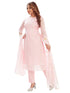 Amchoor Pink Kota Embroidered Print Kurti Set for Women's