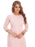 Amchoor Pink Kota Embroidered Print Kurti Set for Women's