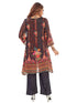 Amchoor Black Chinon Floral Print Kurti Set for Women's