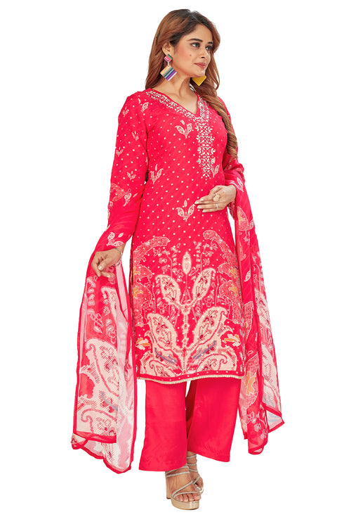 Amchoor Pink with Golden Polka Dot Zari Patterned Cotton Kurti Set for Women's