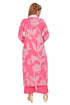 Amchoor Pink Cotton Bandhani Print Kurti Set for Women's