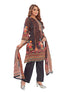 Amchoor Black Chinon Floral Print Kurti Set for Women's