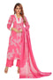 Amchoor Pink Cotton Bandhani Print Kurti Set for Women's