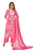 Amchoor Pink Cotton Bandhani Print Kurti Set for Women's