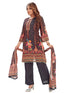 Amchoor Black Chinon Floral Print Kurti Set for Women's