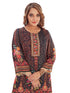 Amchoor Black Chinon Floral Print Kurti Set for Women's