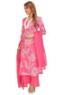 Amchoor Pink Cotton Bandhani Print Kurti Set for Women's