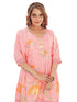 Amchoor Pink Cotton Floral Print Kurti Pant for Women's