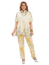 Amchoor Beige Cotton Floral Print Co-ord Set for Women's