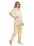 Amchoor Beige Cotton Floral Print Co-ord Set for Women's
