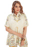 Amchoor Beige Cotton Floral Print Co-ord Set for Women's