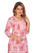 Amchoor Pink Cotton Floral Print Kurti Set for Women's
