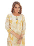 Amchoor Yellow Cotton Floral Print Indo Fusion Dress for Women's