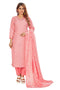 Amchoor Pink Cotton Batik Pattern Kurti Set for Women's