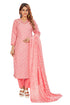 Amchoor Pink Cotton Batik Pattern Kurti Set for Women's
