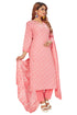 Amchoor Pink Cotton Batik Pattern Kurti Set for Women's