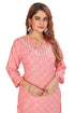 Amchoor Pink Cotton Batik Pattern Kurti Set for Women's