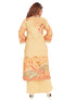 Amchoor Beige Cotton Floral Print Kurti Set for Women's
