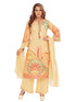 Amchoor Beige Cotton Floral Print Kurti Set for Women's