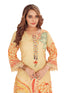 Amchoor Beige Cotton Floral Print Kurti Set for Women's
