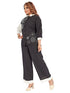Amchoor Black Cotton Floral Print Co-ord SET for Women's