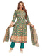 Amchoor Green Cotton Floral Print Kurti Set for Women's