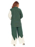 Amchoor Green Cotton Embroidered Co-ord Set for Women's