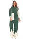 Amchoor Green Cotton Embroidered Co-ord Set for Women's