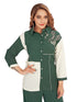 Amchoor Green Cotton Embroidered Co-ord Set for Women's