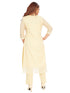 Amchoor Yellow Kota Embroidered Print Kurti Set for Women's