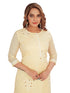 Amchoor Yellow Kota Embroidered Print Kurti Set for Women's