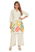 Amchoor Off White Cotton Floral Print Co-ord Set for Women's