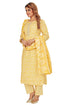 Amchoor Yellow Cotton Floral Print Kurti Set for Women's