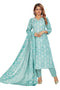 Amchoor Teal Cotton Ethnic Motifs Kurti Set for Women's