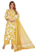 Amchoor Mustard Cotton Floral Print Kurti Set for Women's