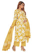 Amchoor Mustard Cotton Floral Print Kurti Set for Women's