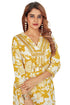 Amchoor Mustard Cotton Floral Print Kurti Set for Women's