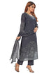 Amchoor Black Cotton Floral Print Kurti Set for Women's