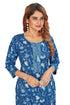 Amchoor Blue Cotton Floral Print Kurti Set for Women's