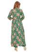Amchoor Green Cotton Floral Print Kurti Set for Women's