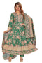 Amchoor Green Cotton Floral Print Kurti Set for Women's