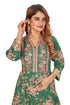 Amchoor Green Cotton Floral Print Kurti Set for Women's