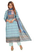 Amchoor Teal Cotton Digital Print Kurti Set for Women's
