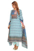 Amchoor Teal Cotton Digital Print Kurti Set for Women's