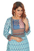 Amchoor Teal Cotton Digital Print Kurti Set for Women's